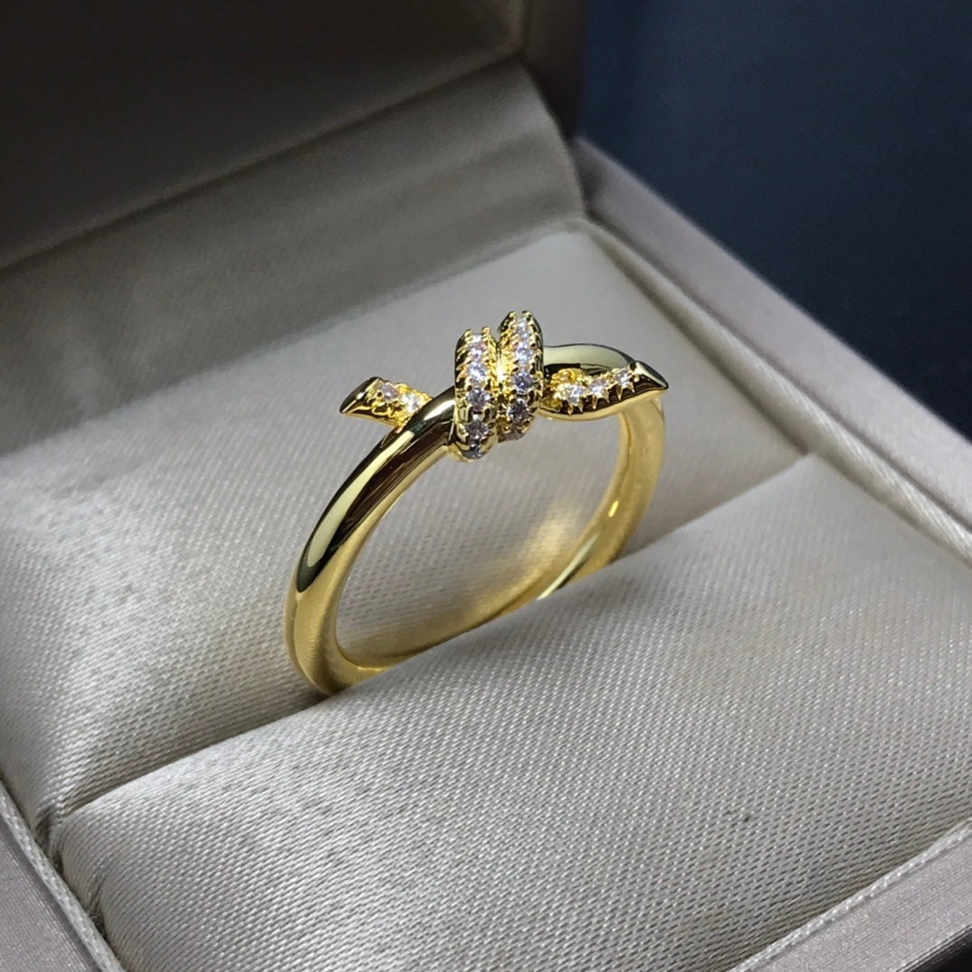 [Resenly Jewelry]KNOT RING 1.2MM DIAMOND