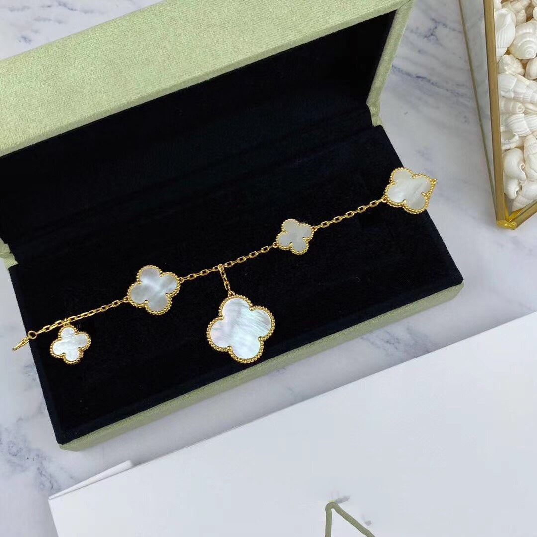 [Resenly Jewelry]MAGIC CLOVER MOP GOLD BRACELET 5 MOTIFS