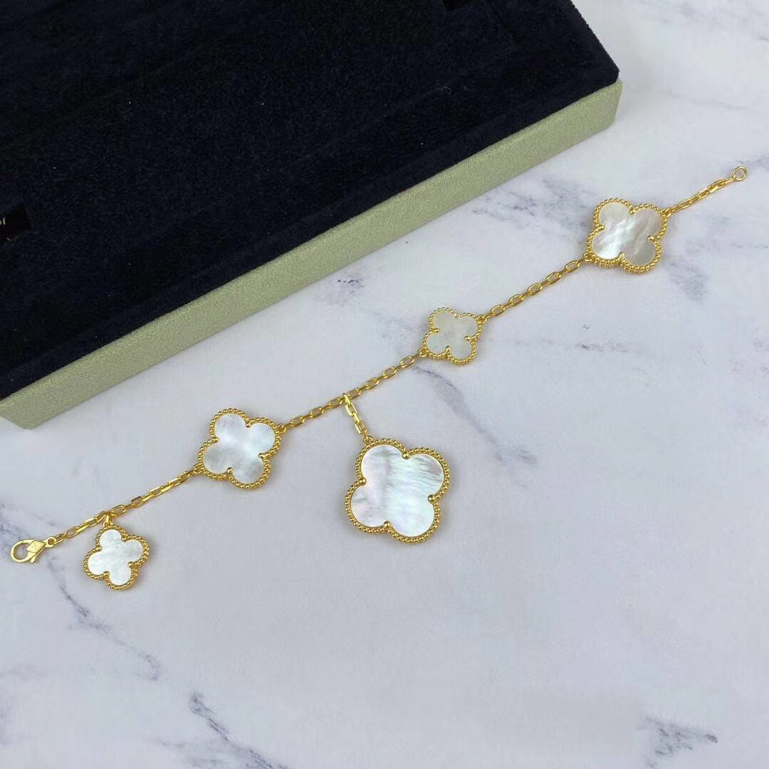 [Resenly Jewelry]MAGIC CLOVER MOP GOLD BRACELET 5 MOTIFS