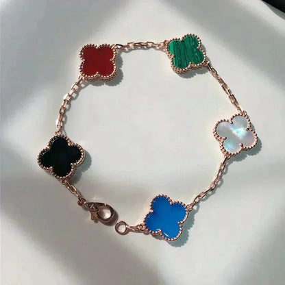 [Resenly Jewelry]CLOVER 5 MOTIFS MULTICOLOR BRACELET