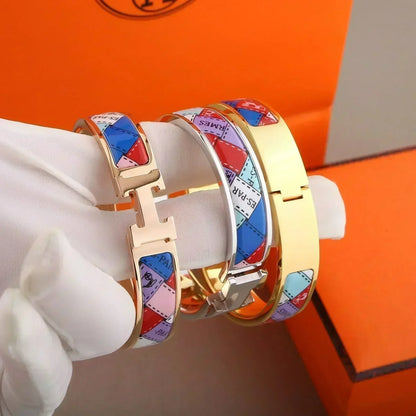 [Resenly Jewelry]H BRACELET DOTTED BORDER 12MM