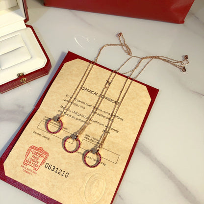 [Resenly Jewelry]JUSTE NECKLACE RED FULL DIAMONDS