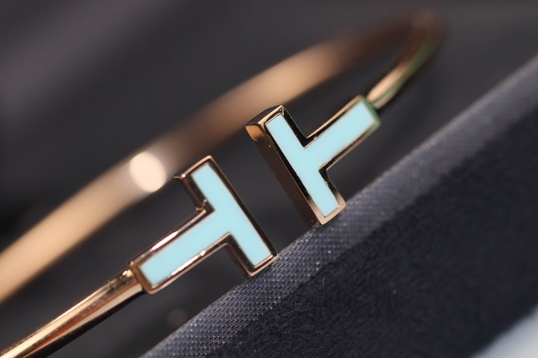 [Resenly Jewelry]T BRACELET 1.8MM TURQUOISE PINK GOLD