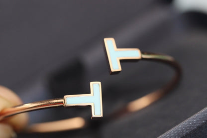 [Resenly Jewelry]T BRACELET 1.8MM TURQUOISE PINK GOLD