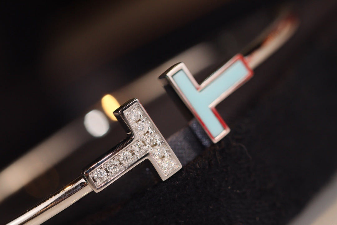 [Resenly Jewelry]T BRACELET 1.8MM TURQUOISE DIAMOND PINK GOLD