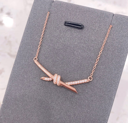 [Resenly Jewelry]KNOT NECKLACE DIAMONDS