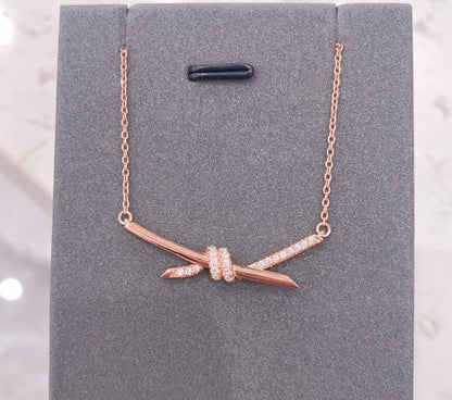 [Resenly Jewelry]KNOT NECKLACE DIAMONDS