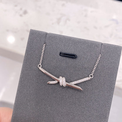 [Resenly Jewelry]KNOT NECKLACE DIAMONDS