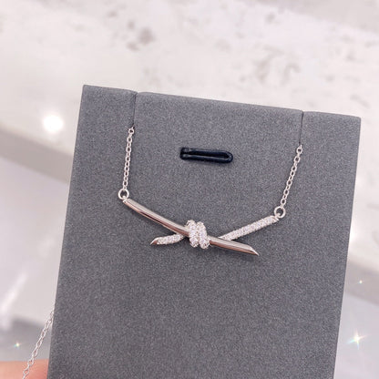 [Resenly Jewelry]KNOT NECKLACE DIAMONDS