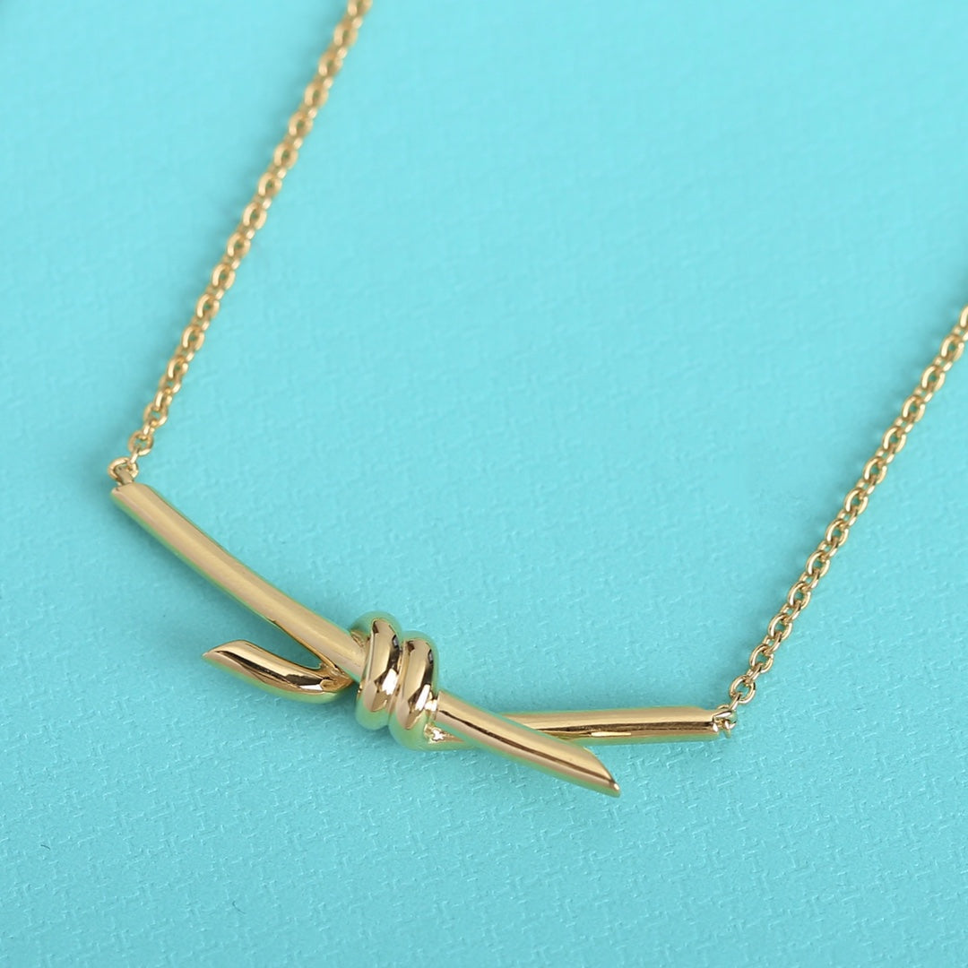 [Resenly Jewelry]KNOT NECKLACE GOLD