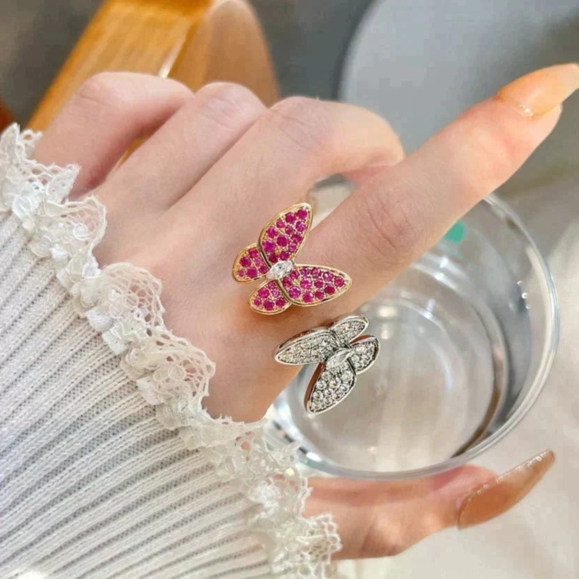 [Resenly Jewelry]TWIN BUTTERFLY DIAMOND RING