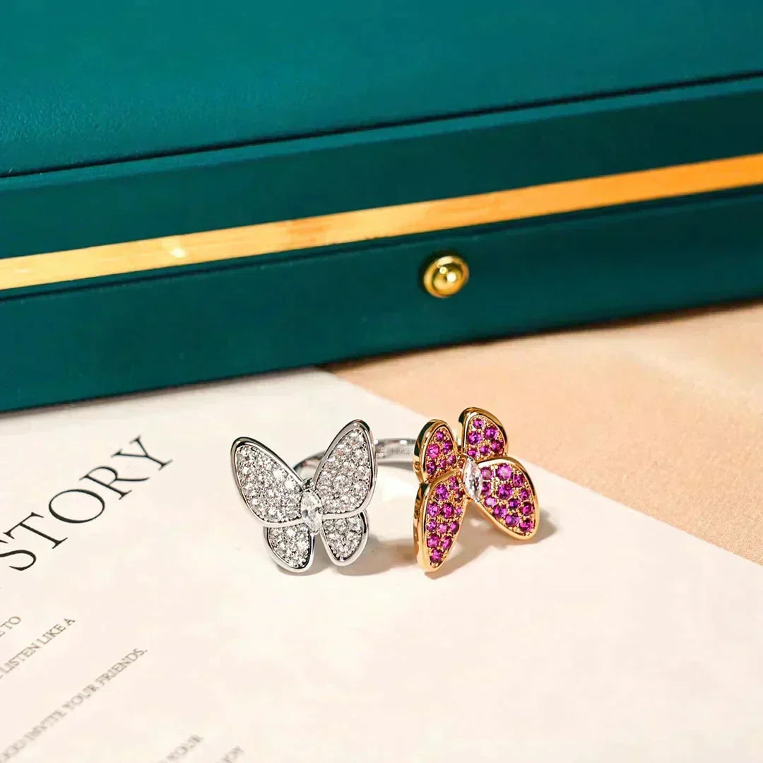 [Resenly Jewelry]TWIN BUTTERFLY DIAMOND RING