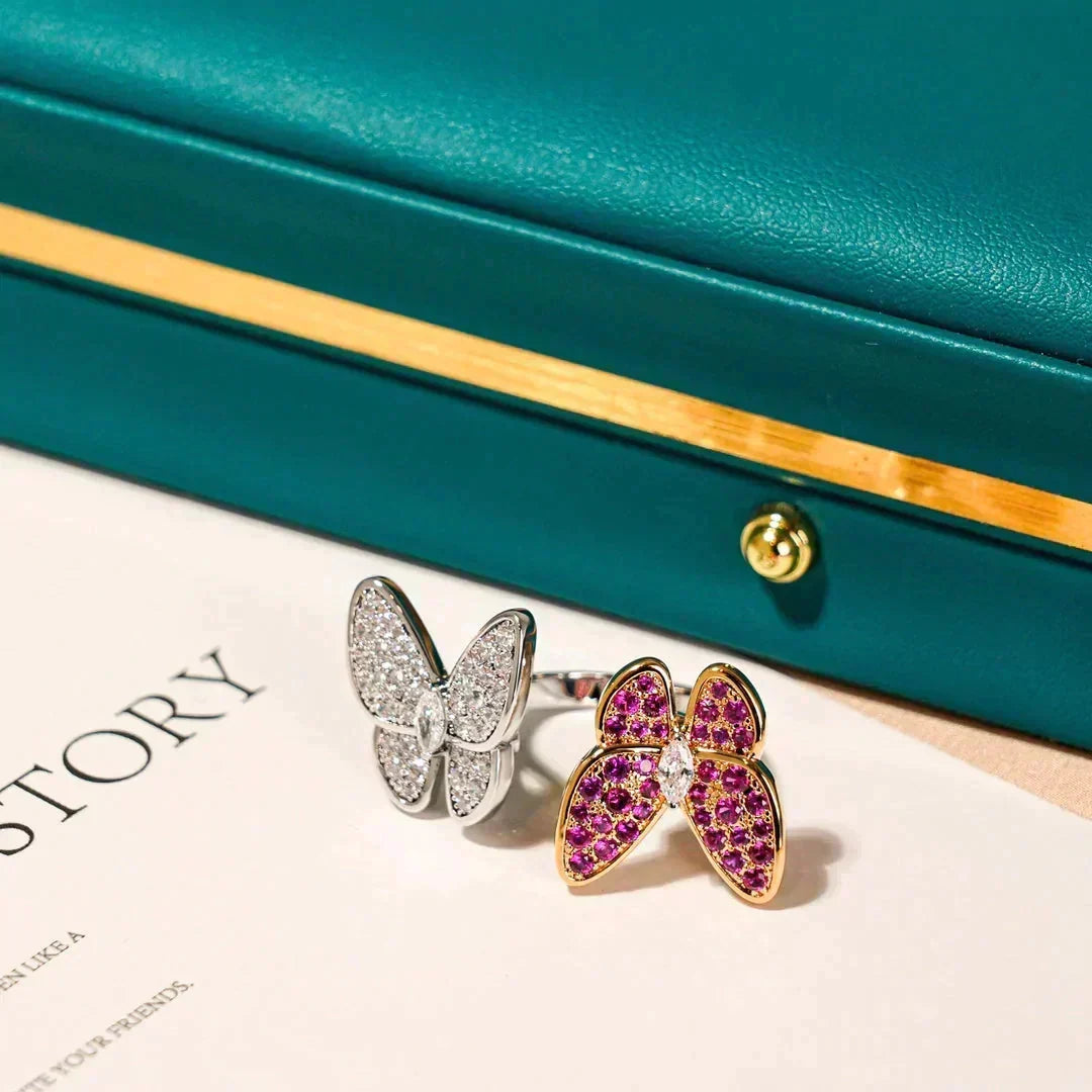 [Resenly Jewelry]TWIN BUTTERFLY DIAMOND RING