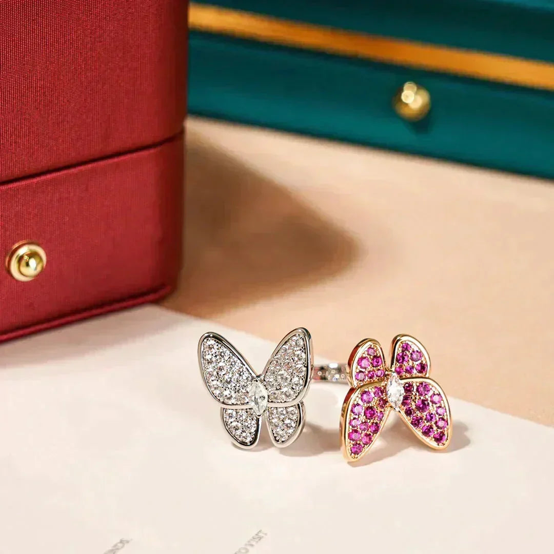 [Resenly Jewelry]TWIN BUTTERFLY DIAMOND RING