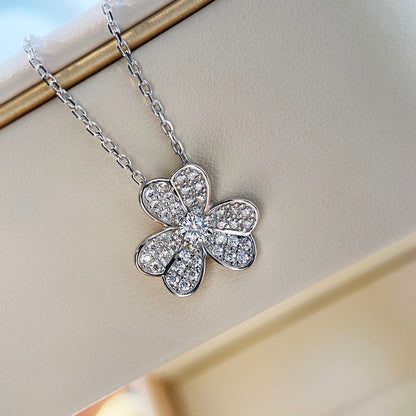 [Resenly Jewelry]CLOVER DIAMOND NECKLACE SILVER
