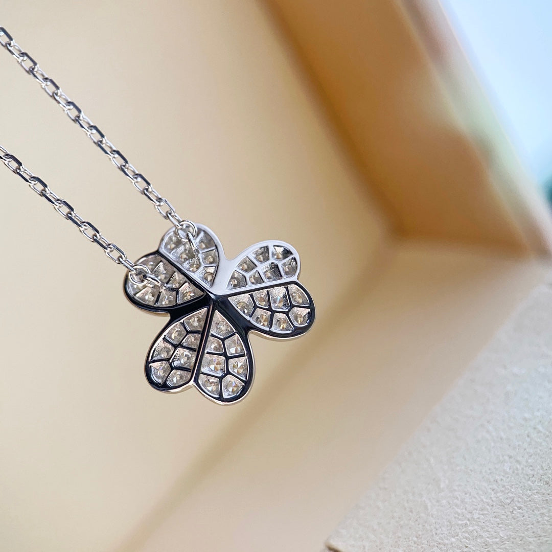 [Resenly Jewelry]CLOVER DIAMOND NECKLACE SILVER