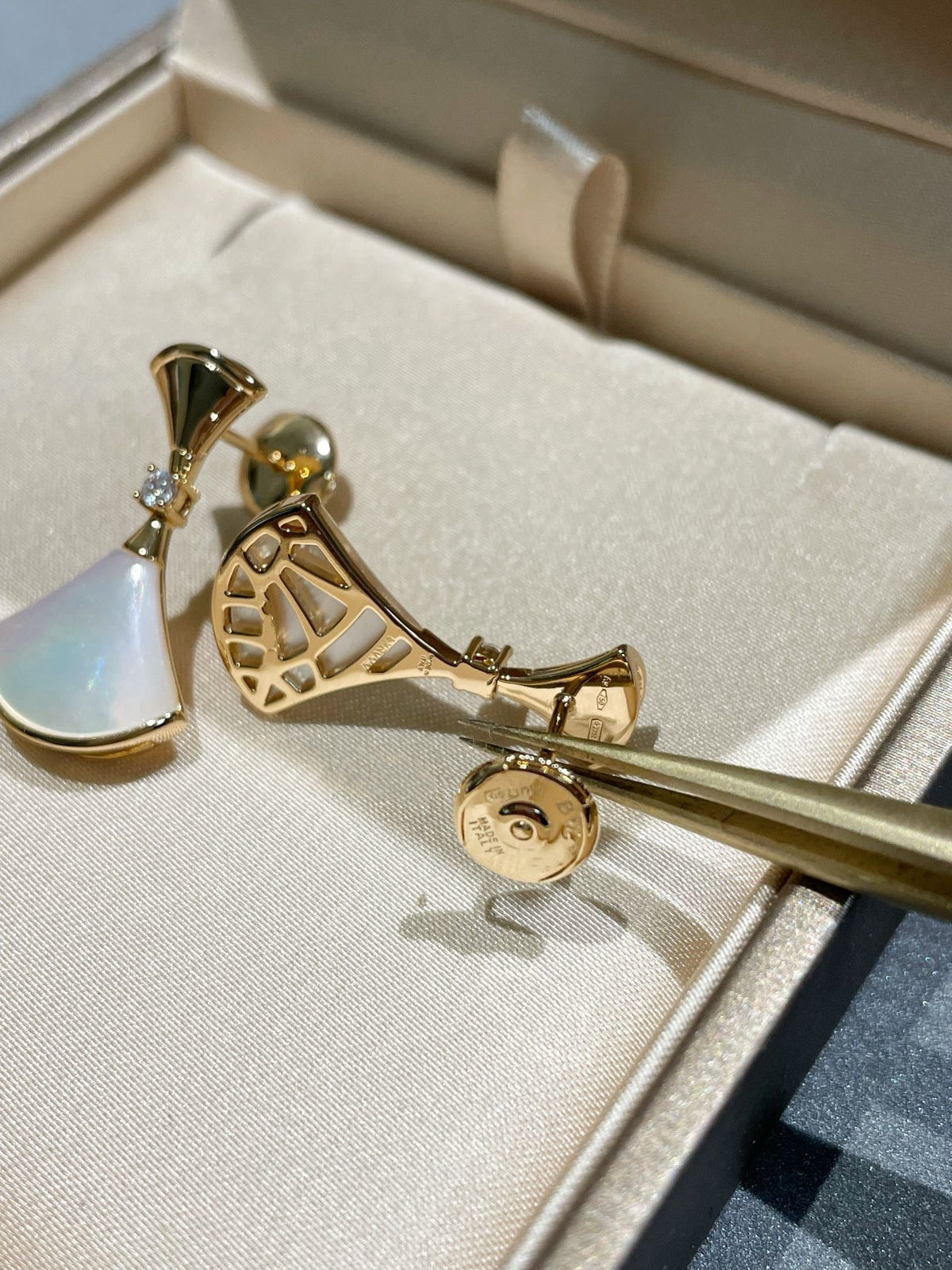 [Resenly Jewelry]DREAM MOP 1 DIAMOND EARRINGS
