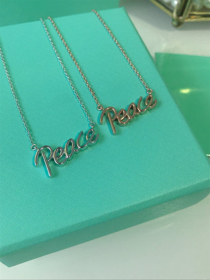 [Resenly Jewelry]PEACE TEXT PEDANT NECKLACE