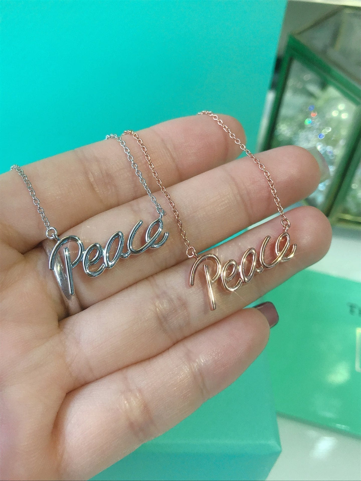 [Resenly Jewelry]PEACE TEXT PEDANT NECKLACE