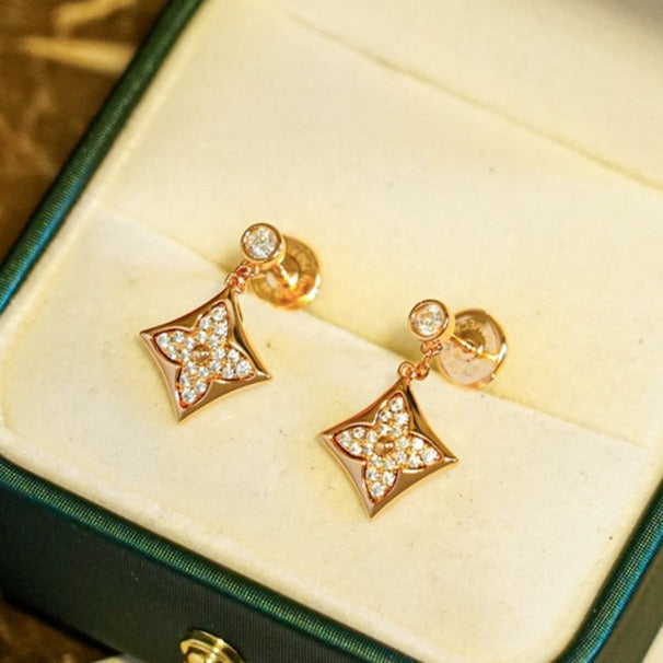 [Resenly Jewelry]STAR DIAMONDS EARRINGS GOLD