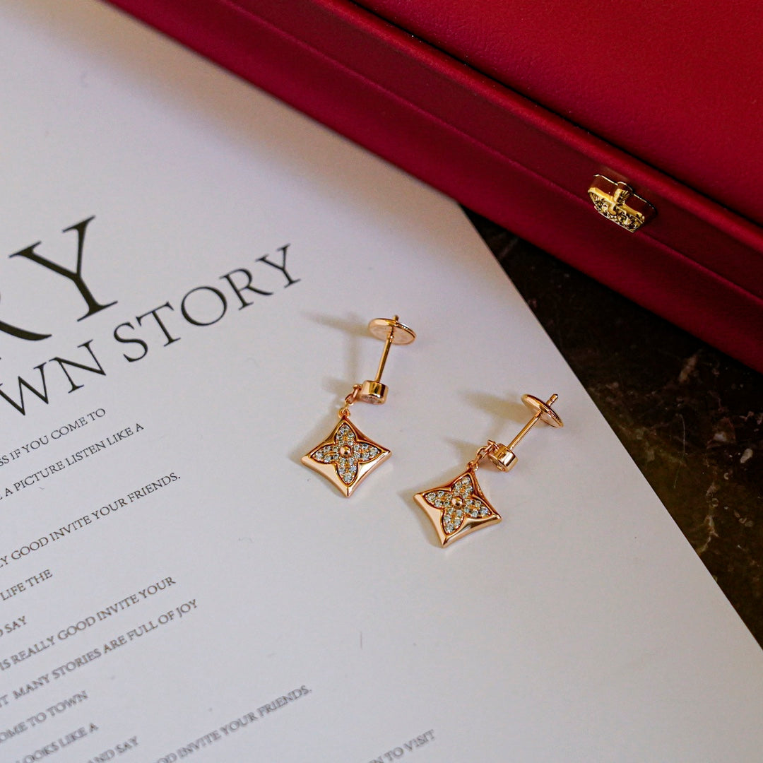 [Resenly Jewelry]STAR DIAMONDS EARRINGS GOLD