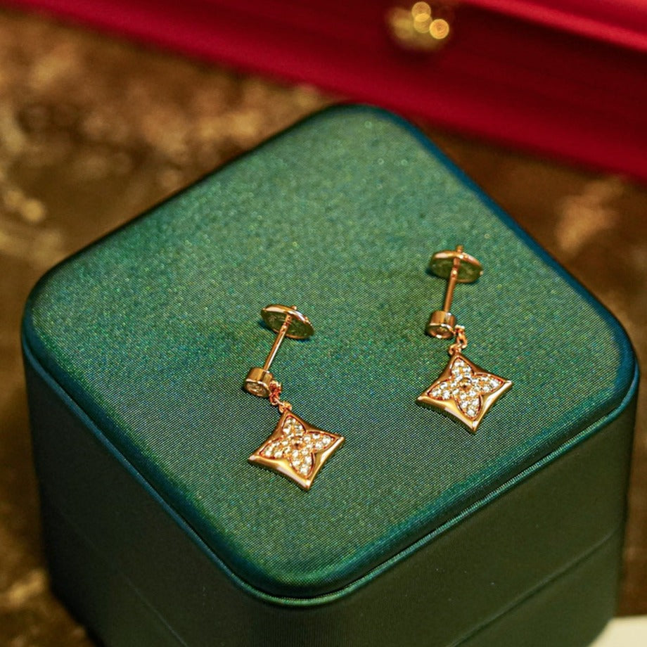 [Resenly Jewelry]STAR DIAMONDS EARRINGS GOLD