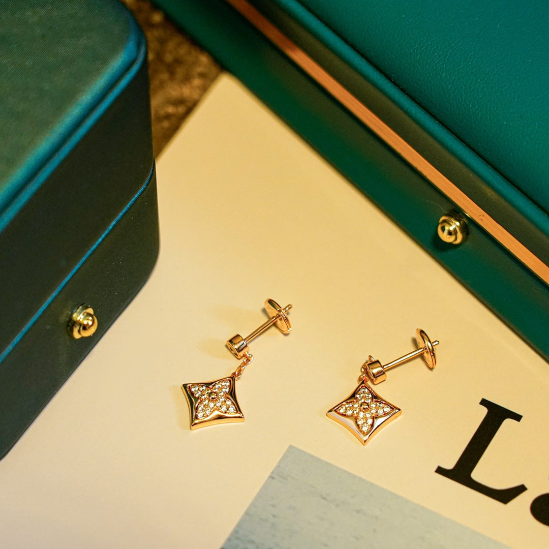 [Resenly Jewelry]STAR DIAMONDS EARRINGS GOLD