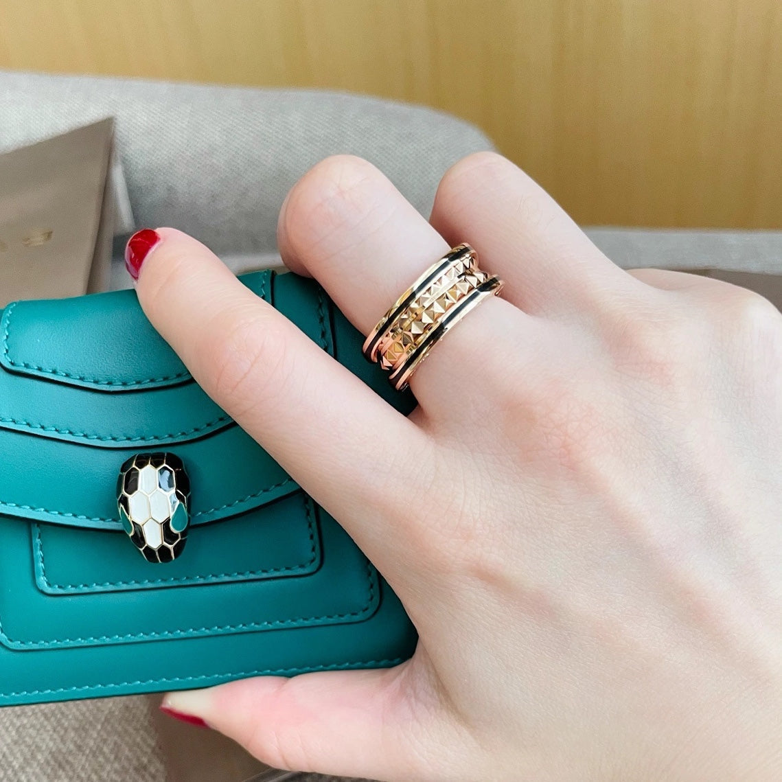 [Resenly Jewelry]ZERO 1 PINK GOLD BLACK CERAMIC RING