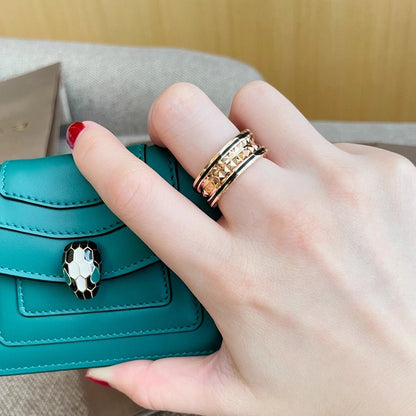 [Resenly Jewelry]ZERO 1 PINK GOLD BLACK CERAMIC RING
