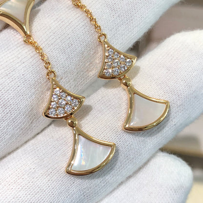 [Resenly Jewelry]DREAM EARRINGS 3 MOTIFS DIAMOND MOP PINK GOLD