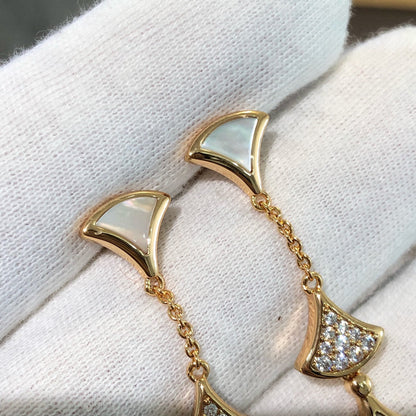 [Resenly Jewelry]DREAM EARRINGS 3 MOTIFS DIAMOND MOP PINK GOLD