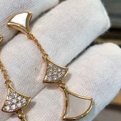 [Resenly Jewelry]DREAM EARRINGS 3 MOTIFS DIAMOND MOP PINK GOLD