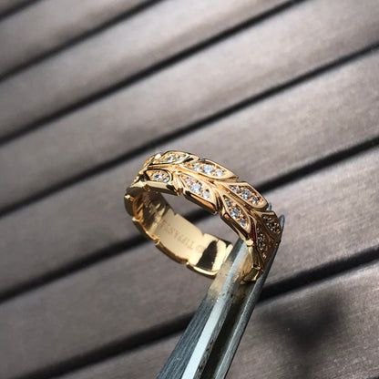 [Resenly Jewelry]OLIVE LEAF RING DIAMONDS