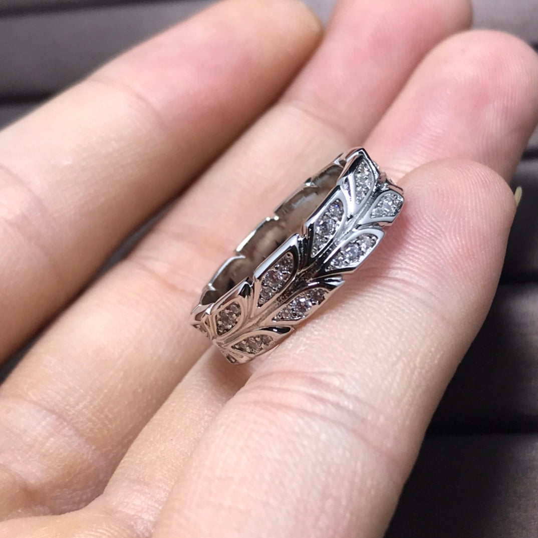 [Resenly Jewelry]OLIVE LEAF RING DIAMONDS