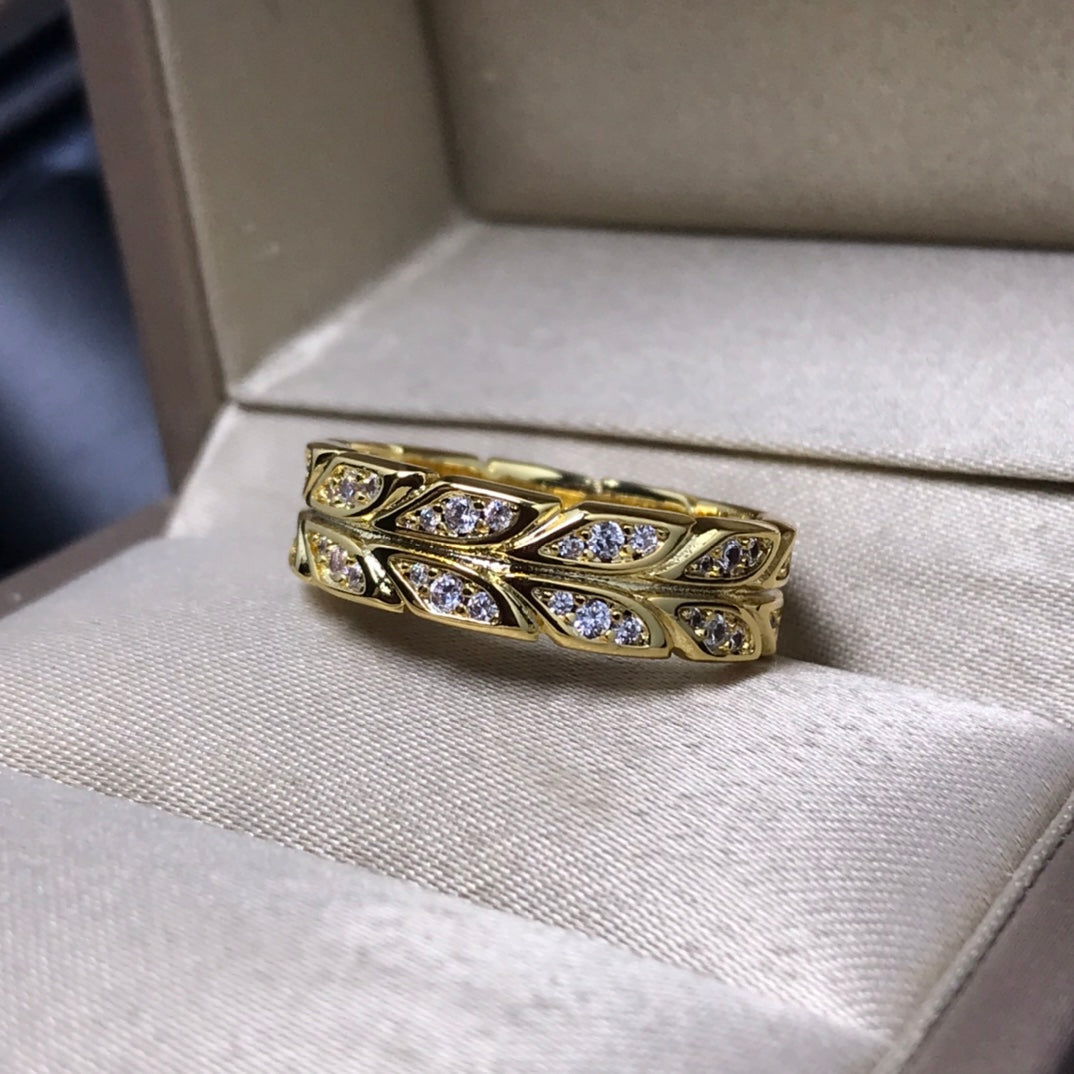 [Resenly Jewelry]OLIVE LEAF RING DIAMONDS