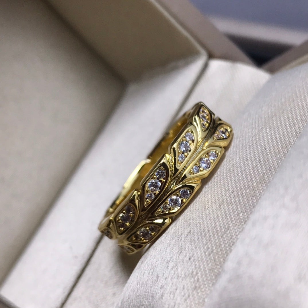 [Resenly Jewelry]OLIVE LEAF RING DIAMONDS