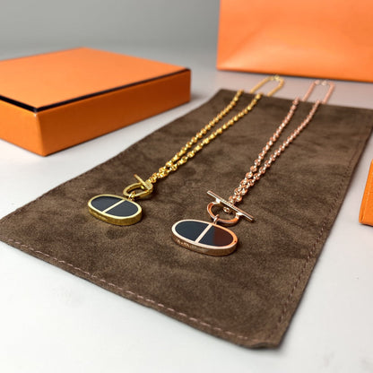 [Resenly Jewelry]CHAINE VERSO BLACK CERAMIC NECKLACE