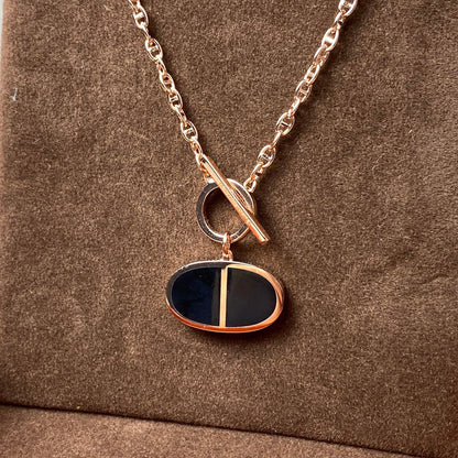 [Resenly Jewelry]CHAINE VERSO BLACK CERAMIC NECKLACE