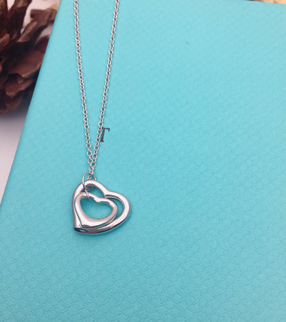 [Resenly Jewelry]OPEN HEART SILVER NECKLACE
