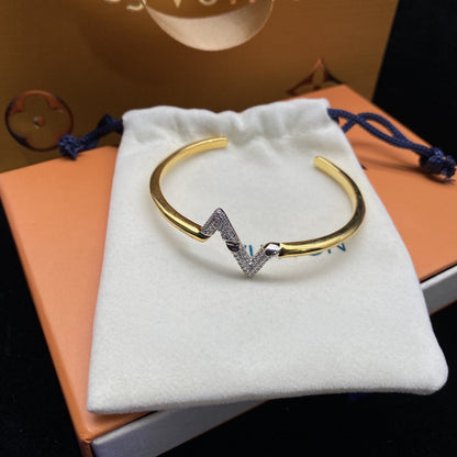 [Resenly Jewelry]VOLTE UPSITE DOWN DIAMOND GOLD OPEN BRACELET