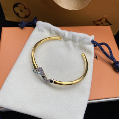 [Resenly Jewelry]VOLTE UPSITE DOWN DIAMOND GOLD OPEN BRACELET