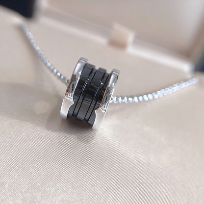 [Resenly Jewelry]ZERO 1 BLACK CERAMIC SILVER NECKLACE