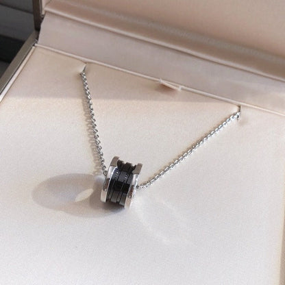 [Resenly Jewelry]ZERO 1 BLACK CERAMIC SILVER NECKLACE
