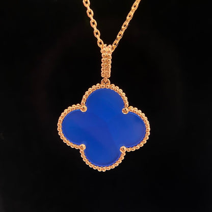 [Resenly Jewelry]CLOVER 25MM NECKLACE TURQUOISE ROSE GOLD
