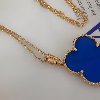 [Resenly Jewelry]CLOVER 25MM NECKLACE TURQUOISE ROSE GOLD