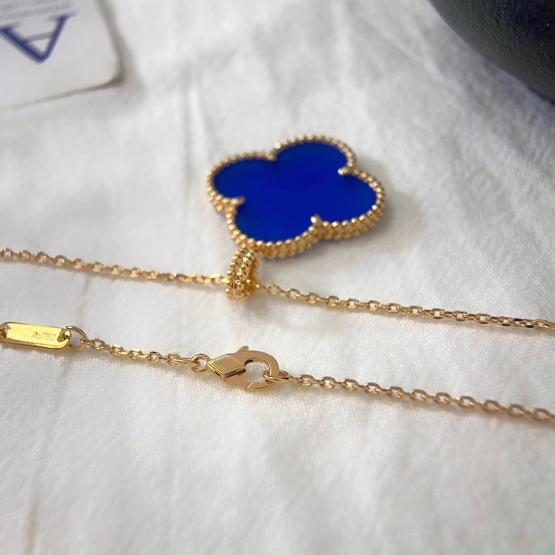 [Resenly Jewelry]CLOVER 25MM NECKLACE TURQUOISE ROSE GOLD