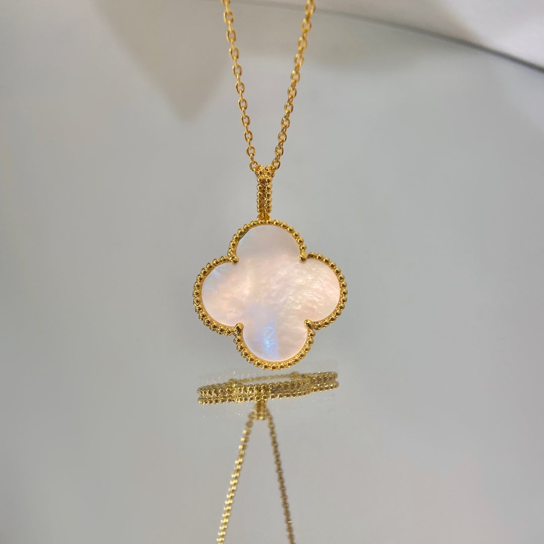 [Resenly Jewelry]CLOVER 25MM MOP LARGE PENDANT NECKLACE