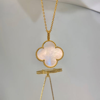[Resenly Jewelry]CLOVER 25MM MOP LARGE PENDANT NECKLACE