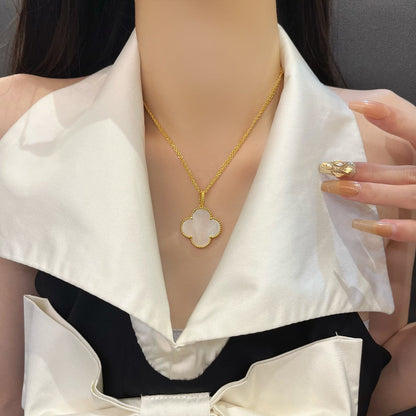 [Resenly Jewelry]CLOVER 25MM MOP LARGE PENDANT NECKLACE