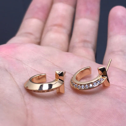 [Resenly Jewelry]T HOOP DIAMOND EARRINGS